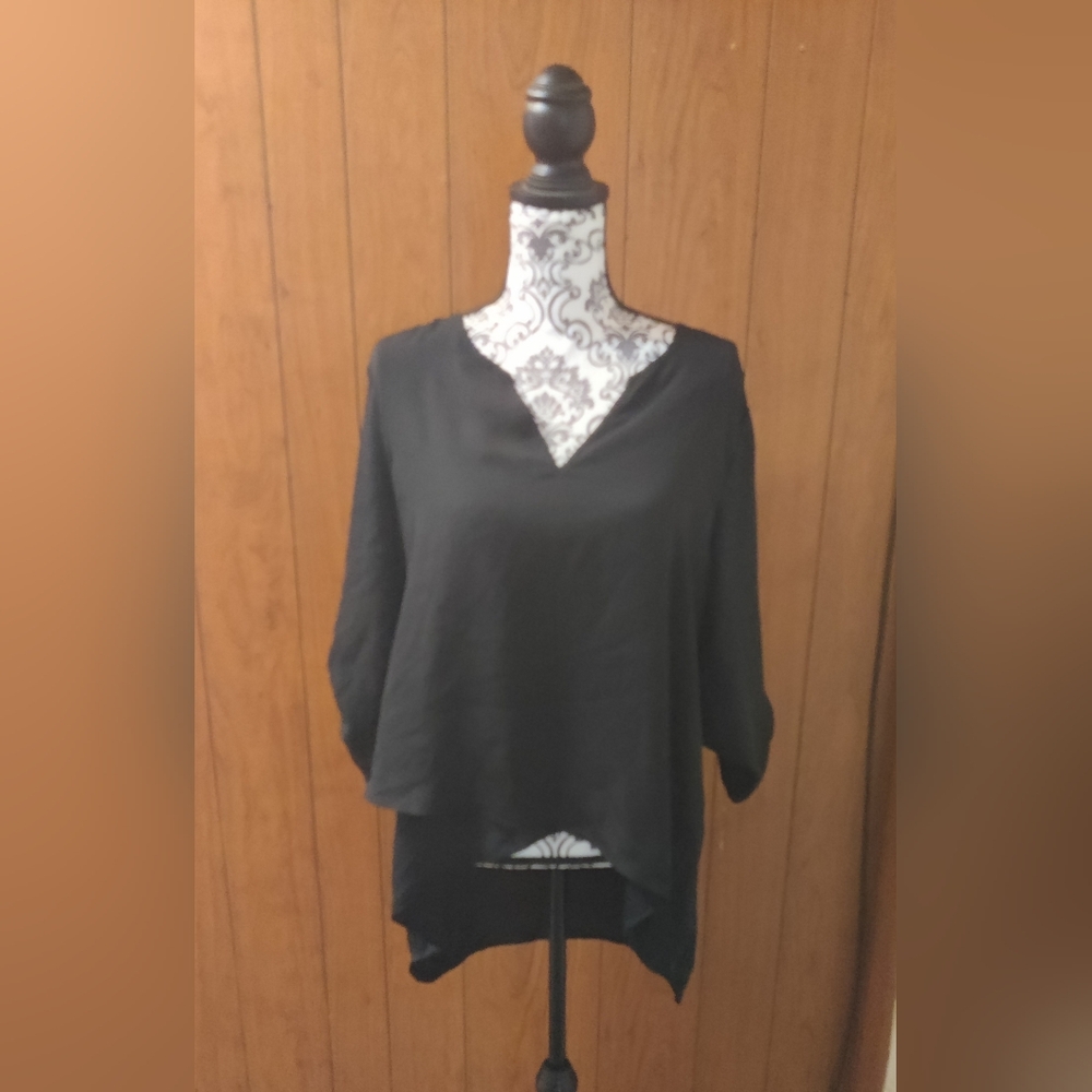 Alfani Black V-Neck High-Low Tunic